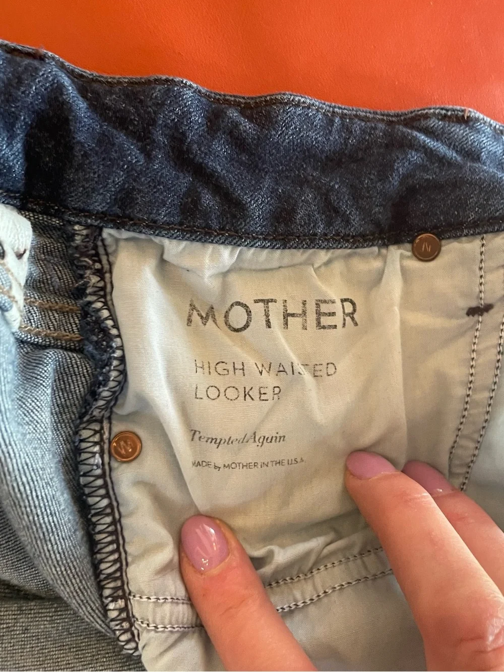 Mother “The Looker” high waist Women’s Skinny Jeans in Dark Indigo Stretch Denim - Picture 7 of 7